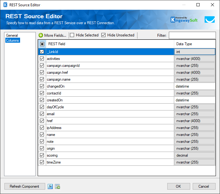 GetResponse Source Component - Columns.png